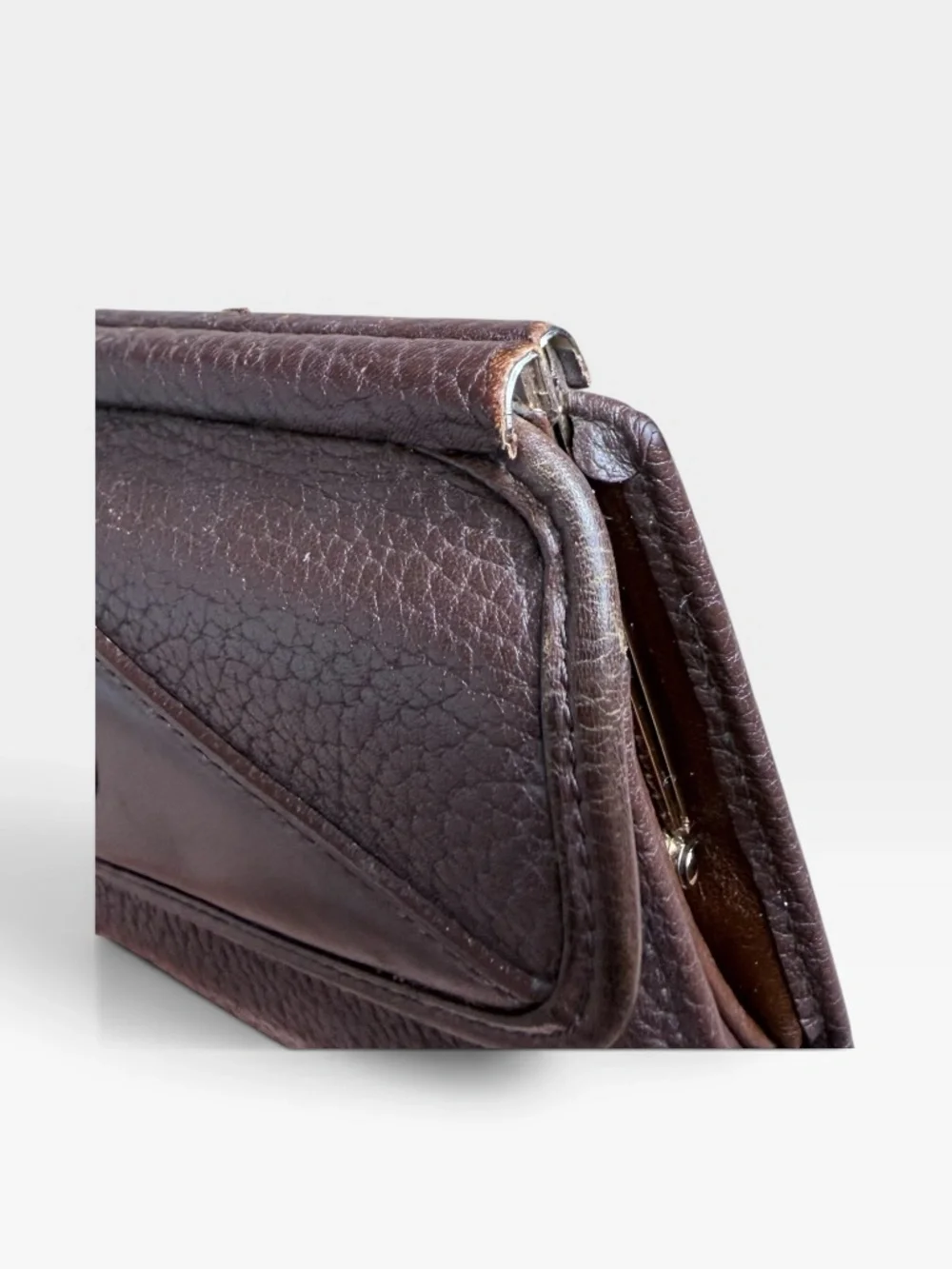 Dooney & Bourke All-Weather Leather kiss-lock Wallet Pebbled Leather Brown